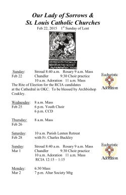 Weekly bulletin - Our Lady of Sorrows Catholic