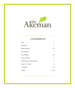 Drinks menu - The Akeman