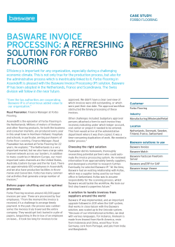 basware invoice processing: a refreshing solution for forbo flooring