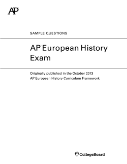 AP European History Sample Questions