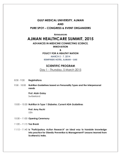 AHS Final Program - Ajman Healthcare Summit (AHS)