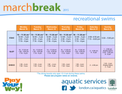 March Break schedule