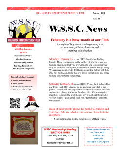 WSSC February Newsletter - Ontario Federation of Anglers and