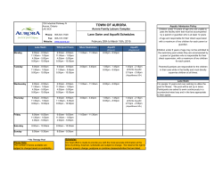 Public Swim Schedule AFLC & SARC February 28