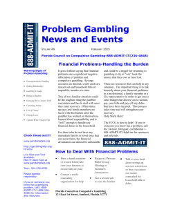 Problem Gambling News and Events
