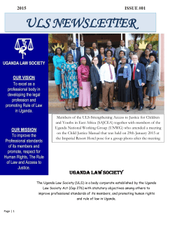 ULS Newsletter Issue 1 of 2015