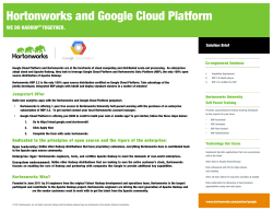 Google Cloud Platform and Hortonworks SolutionBrief