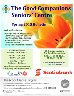 Spring 2015 Bulletin - Good Companions Seniors