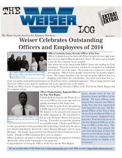 The Weiser Log March 2015 - Weiser Security Services, Inc.