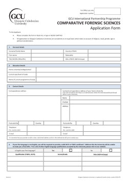 Application Form - Glasgow Caledonian University
