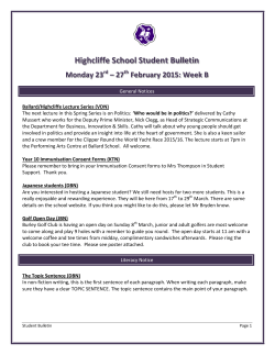 Highcliffe School Student Bulletin