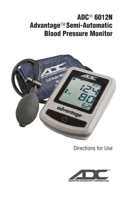 ADC® 6012N AdvantageTM Semi-Automatic Blood Pressure Monitor