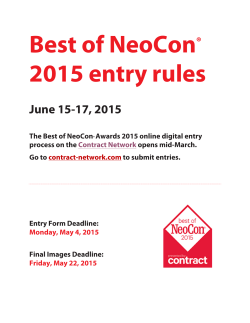 Best of NeoCon® 2015 entry rules