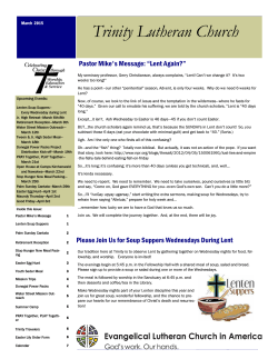 March 2015 newsletter.pub - Trinity Lutheran Church – Mount Joy, PA