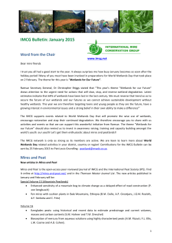 IMCG Bulletin: January 2015 - International Mire Conservation Group