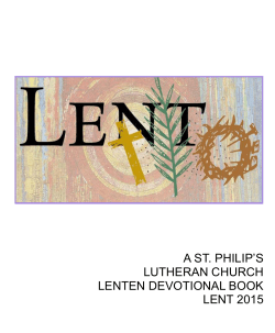 Lenten Devotional Book 2015 - St Philip`s Lutheran Church