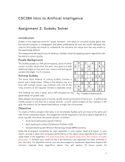CSC384 Intro to Artificial Intelligence Assignment 2: Sudoku Solver