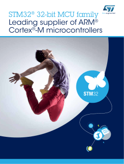 STM32® 32-bit MCU family Leading supplier of ARM® Cortex®