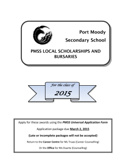Apply for these awards using the PMSS Universal