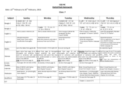 CGS NC Hartal Pack Homework Date: 22 February to 26 February