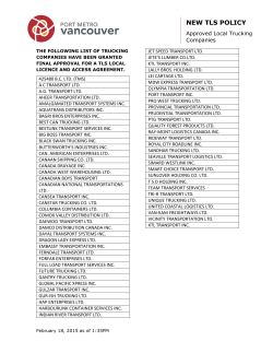 final list of approved local drayage trucking companies in tls