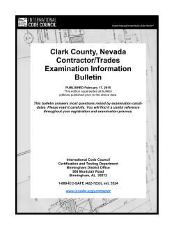 Clark County, Nevada Contractor/Trades Examination Information