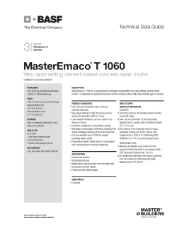 MasterEmaco® T 1060 - Coastal Construction Products