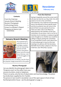 Current Newsletter - Thrapston & District U3A