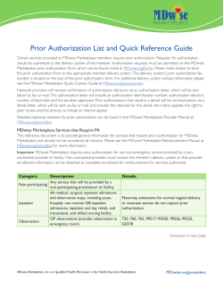Prior Authorization List and Quick Reference Guide