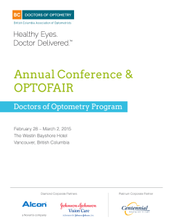 Annual Conference & OPTOFAIR - British Columbia Association of