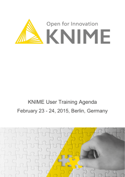 KNIME User Training Agenda