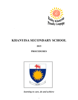 Secondary School Info - Khanyisa Education Centre