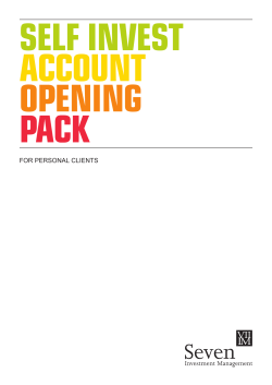 Account Opening Pack - Seven Investment Management