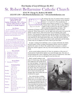 First Sunday of Lent § February 22, 2015