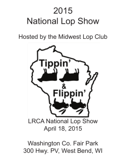 2015 National Lop Show - Lop Rabbit Club of America
