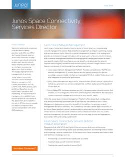Junos Space Connectivity Services Director