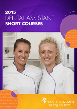 2015 Short Course Brochure - Dental Assistant Training Solutions