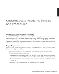 Undergraduate Academic Policies and Procedures