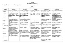 CGS NC Hartal Pack Homework Date: 22 February to 26 February