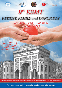 9 EBMT th PATIENT, FAMILY and DONOR DAY
