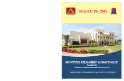 Prospectus - Army Institute of Hotel Management & Catering