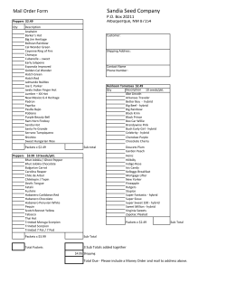 Mail/Fax Order - Sandia Seed Company