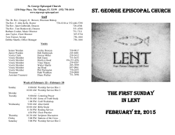 Sunday Bulletin - St George Episcopal Church