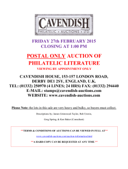 POSTAL ONLY AUCTION OF PHILATELIC LITERATURE