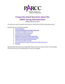 Frequently Asked Questions about the PARCC Spring Administration