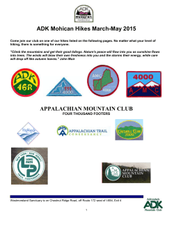 ADK Mohican Hikes March-May 2015 APPALACHIAN MOUNTAIN