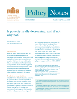 Policy Notes - Philippine Institute for Development Studies