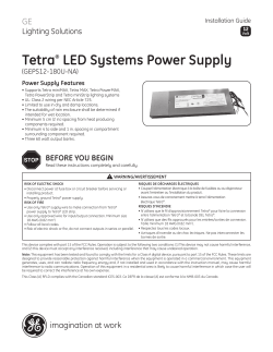 GE Tetra LED Systems Power Supply GEPS12-180U