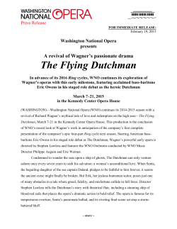 Washington National Opera presents The Flying Dutchman by
