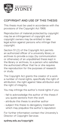 Copyright and use of this thesis